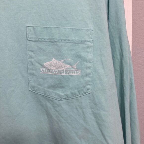 Vineyard Vines Hooded longsleeve teal shark medium - Picture 2 of 7